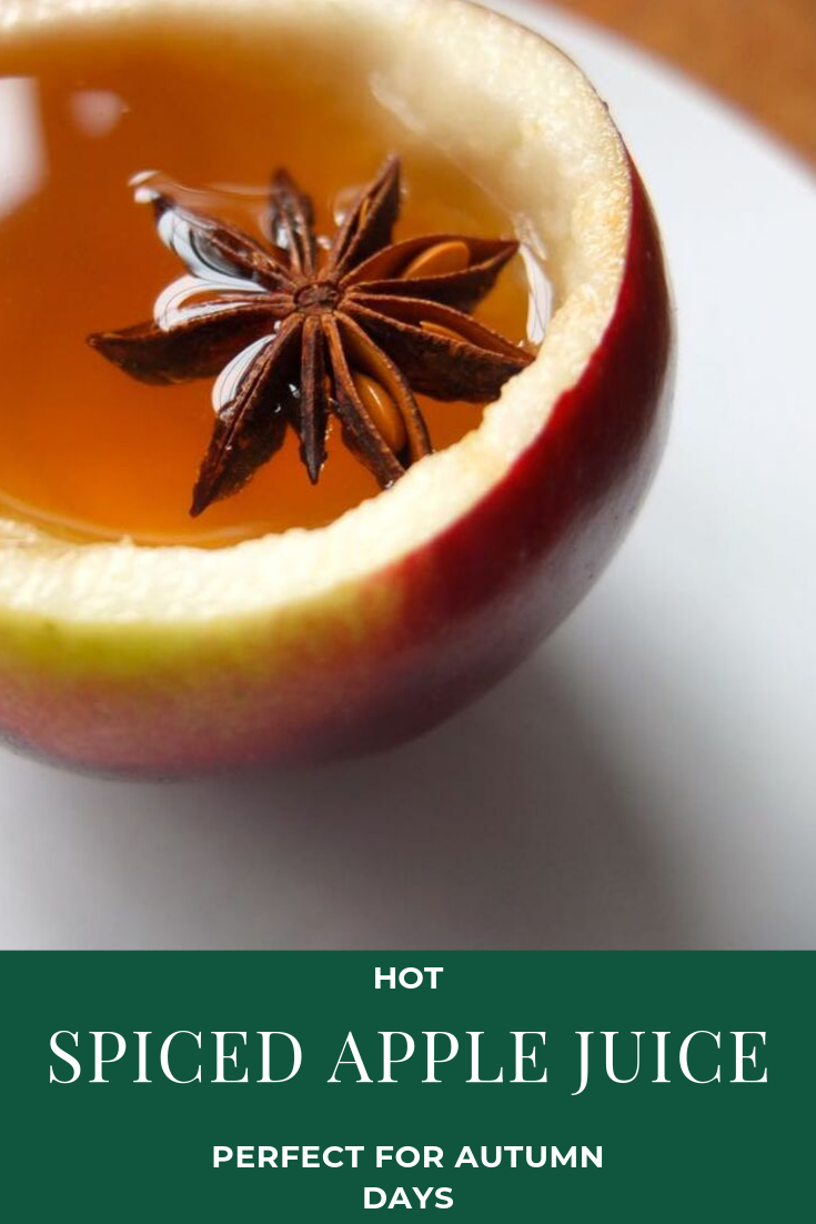 Hot Spiced Apple Juice served in a hollowed out apple.