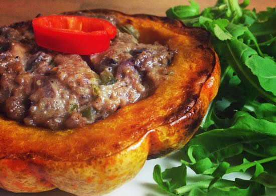 Stuffed Munchkin Pumpkins with Stilton and Walnut Pàtê