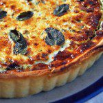 Goats cheese tart with mint.