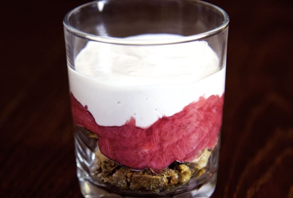 Easy Rhubarb Dessert with Ginger and Cashew Cream