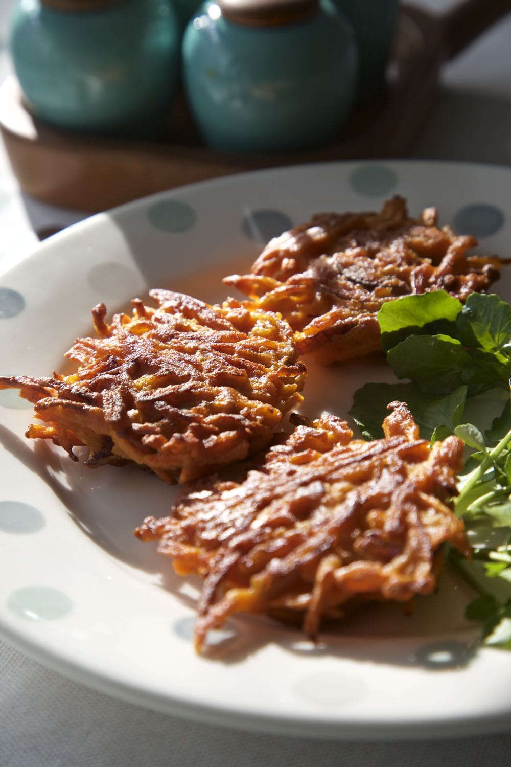 Carrot and Coriander Fritters.